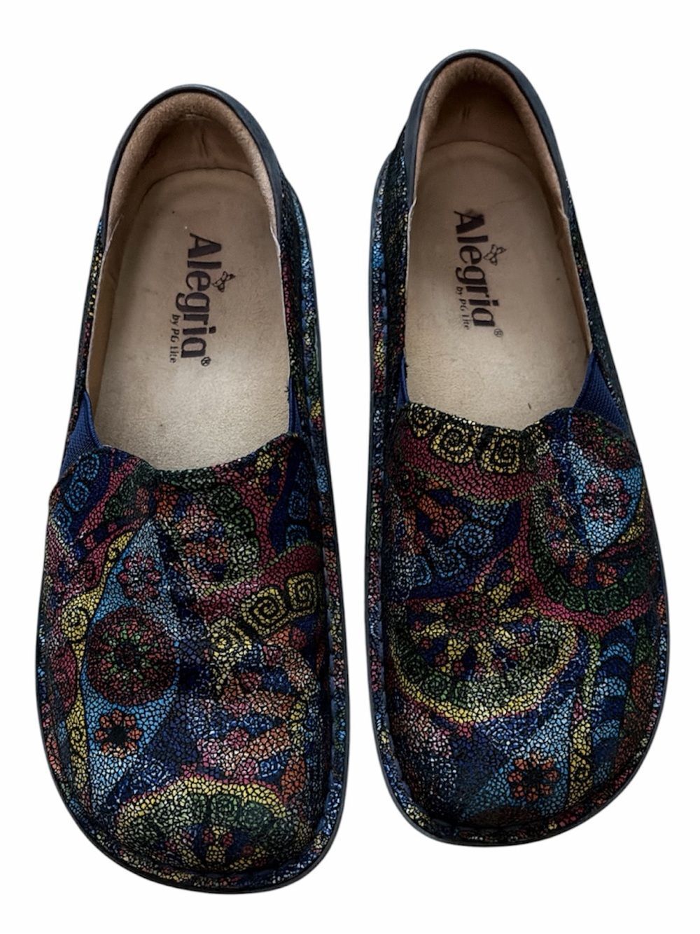 Alegria Debra Professional clogs vibrant multicolor Psych Fest SHoes Sz 38